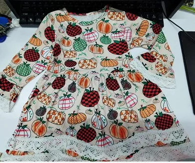 

Kids Fashion Girls Halloween Outfit Autumn Infant Toddler Princess Dresses Round Collar Long Sleeve Casual