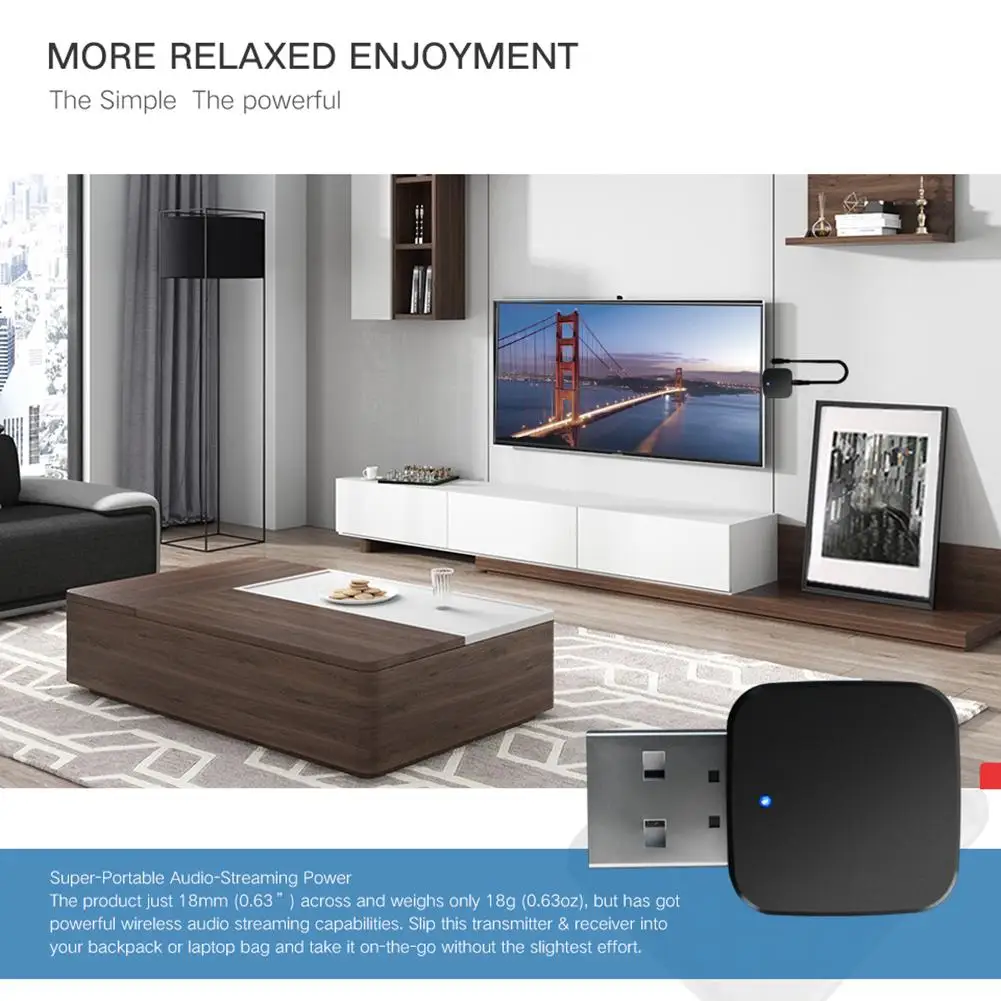 KN324 USB Bluetooth 5 0 аудио музыкальный приемник передатчик беспроводной ключ адаптер