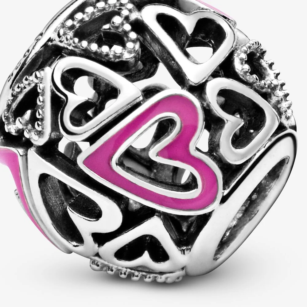 

Hollow Love Charm 925 Sterling Silver Fits Pandora Charms Bracelets for Woman Girl Beads Gifts for Women Bracelet and Necklace