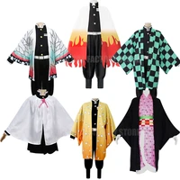 new anime demon slayer cosplay kamado tanjirou kamado nezuko cloack kimetsu no yaiba party uniform kimono for children