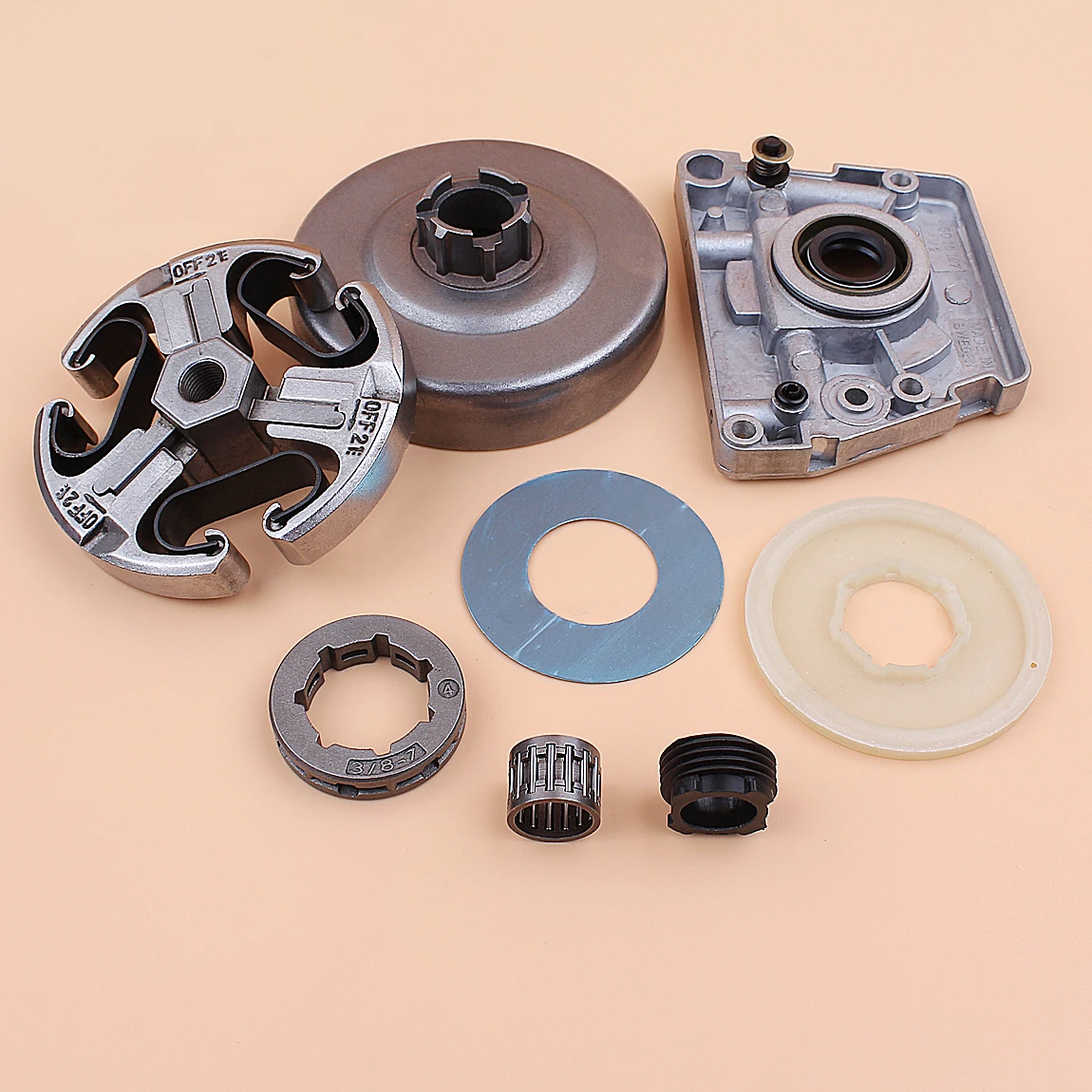 

3/8" 7T Clutch Drum Oil Pump Dust Shield Cover Worm Gear Kit Fit HUSQVARNA 61 66 268 272 XP 272XP 266 Chainsaw Parts