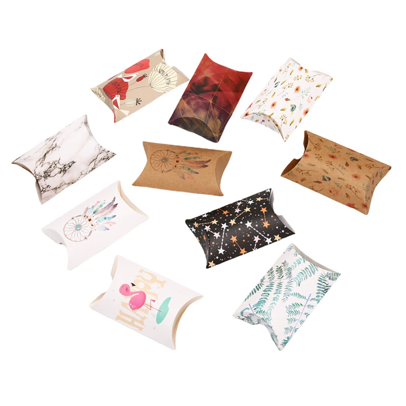 10Pcs Multi Design Dreamcatcher Jewelry Package Pillow Box Paper Marbel Candy Display Flower Gifts | Украшения и аксессуары