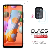 4 in 1 full screen protector glass tempered coverage 2 5d for samsung galaxy a21s a21 camera lens glass protective film