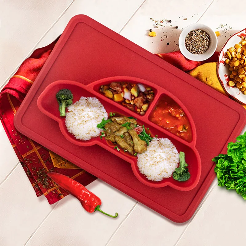 

Baby Bowls Plate Tableware Children Food Container Placemat Dishes Infant Feeding Cup Child Silicone Kids Feed Plate New