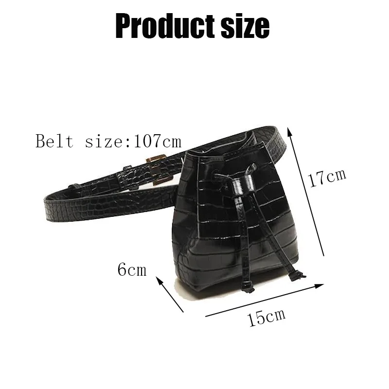 Women Waist Packs PU Bag Alligator skin Fanny Pack Trouser Belt Fashion Lady's snake Purse Bucket Bags | Багаж и сумки