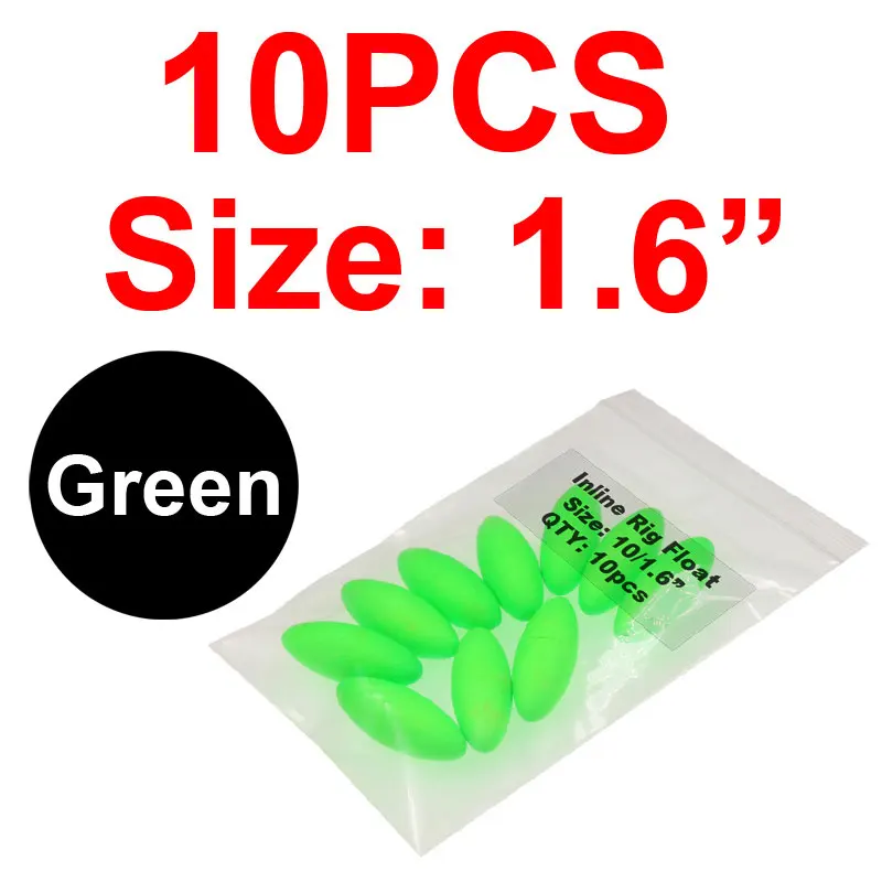 10pcs green 10l1.6 JIGEECARP 10 шт. поплавок для ловли сома, плавучий поплавок из этиленвинилацетата, поплавок для соленой воды, Рыболовные Поплавки, аксессуары, снапперы - Цвет: 10pcs green 10l1.6