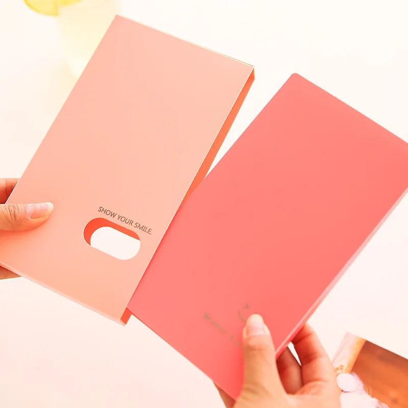 

Multifuional Business Card Photo Album Picture Card Holder Book Candy Color Smile PVC Album for 3 inch ID Cards