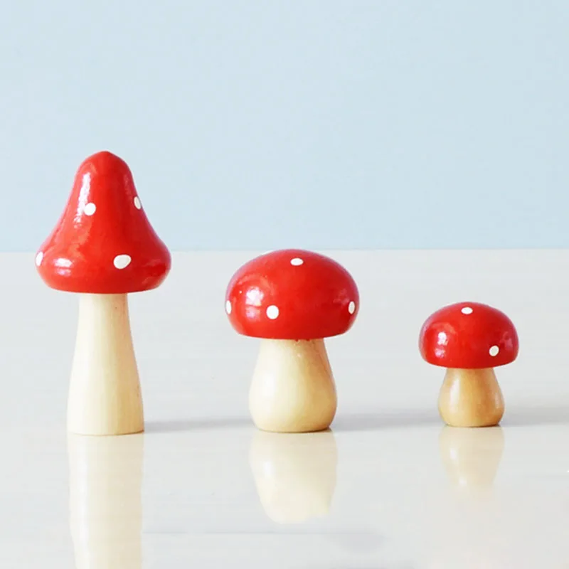 3 шт. Мини Деревянный грибок Сказочный Сад Toadstool орнамент в горшках декор из
