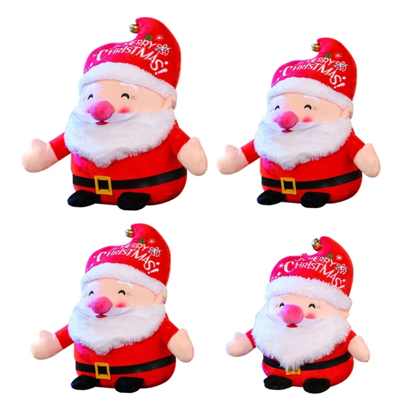 

Dropshipping Stuffed Doll Plush Santa Claus Xmas Doll w/ Suction Cup Lanyard Festival Gift Couch Decors Collectable Figurine for