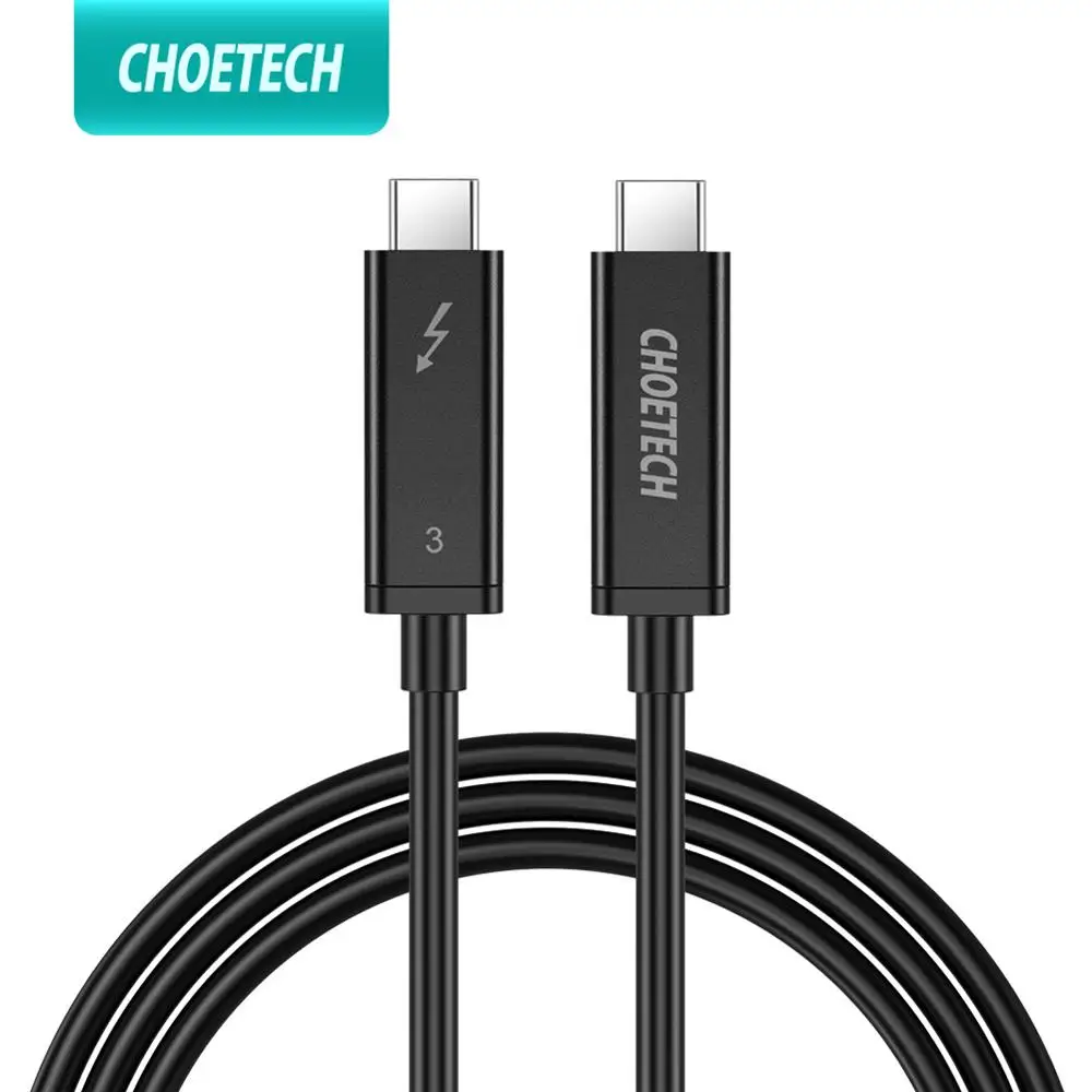 Кабель CHOETECH Thunderbolt 3 40 Гбит/с 100 Вт поддержка зарядки дисплей 5K UHD 4K 60 Гц USB Type C HDMI