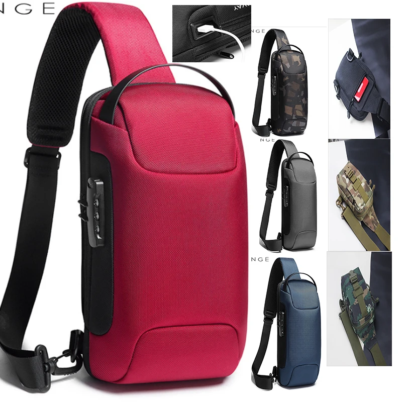 

2019 New Multifunction Crossbody Bag for Men Anti-theft Shoulder Messenger Bags Male Waterproof Short Trip Chest Bag Pack