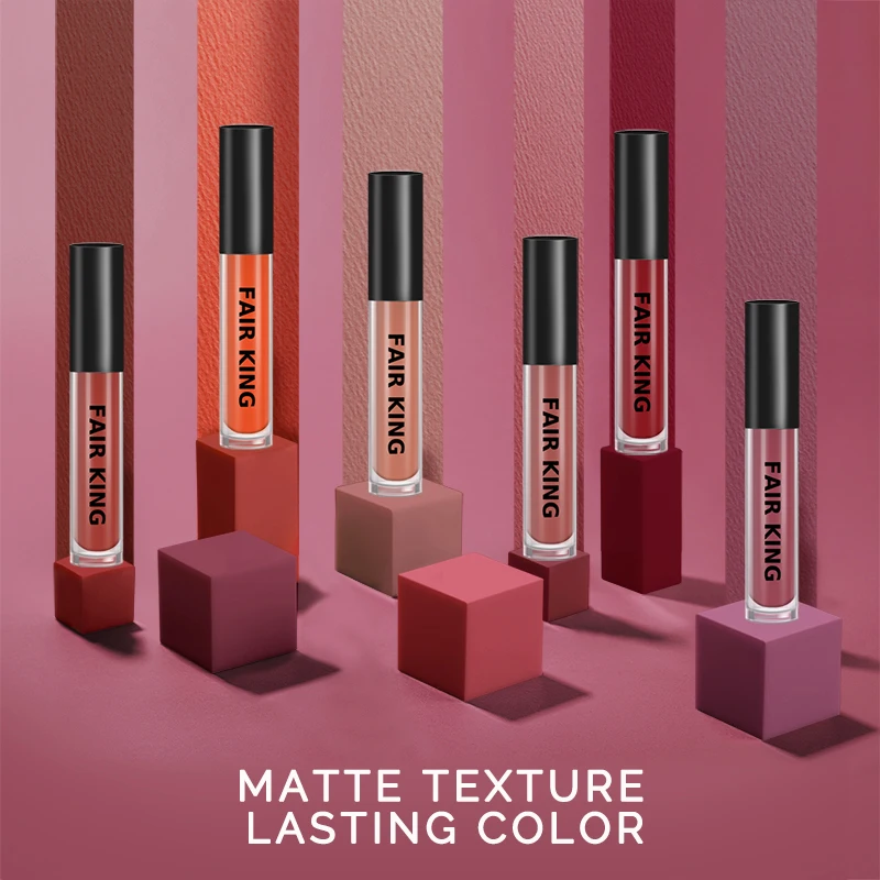 

6COLOR Mist Velvet Lip Glaze Velvet Waterproof No Makeup Long-lasting Moisturizing Plump Lips Lip Glaze Lipstick Makeup TSLM1