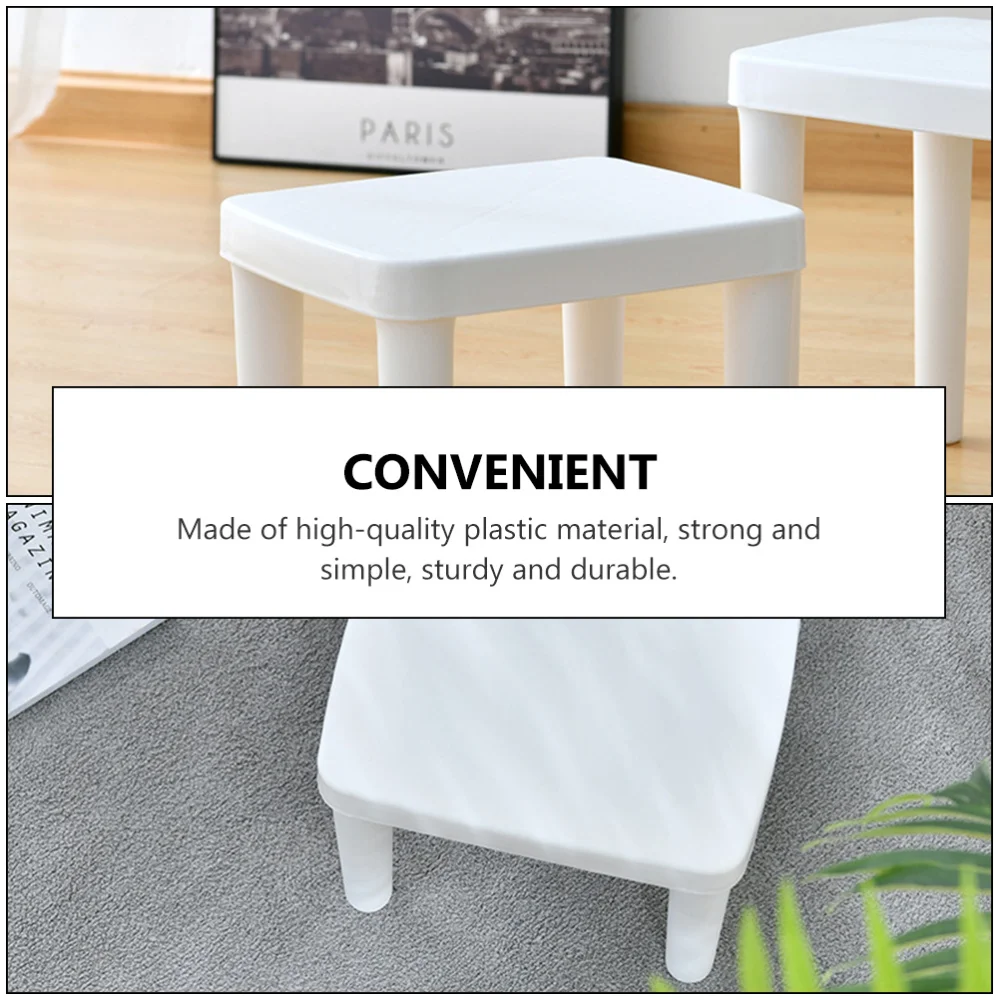 

1Pc Children Low Stool Bathroom Footstool Living Room Anti-skid Stool (White)