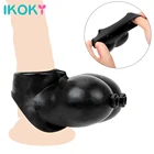 Кольца для пениса IKOKY кольца Пояс верности клетка для задержки эякуляции рукав для пениса многоразовый бандаж для мошонки интимные игрушки для мужчин