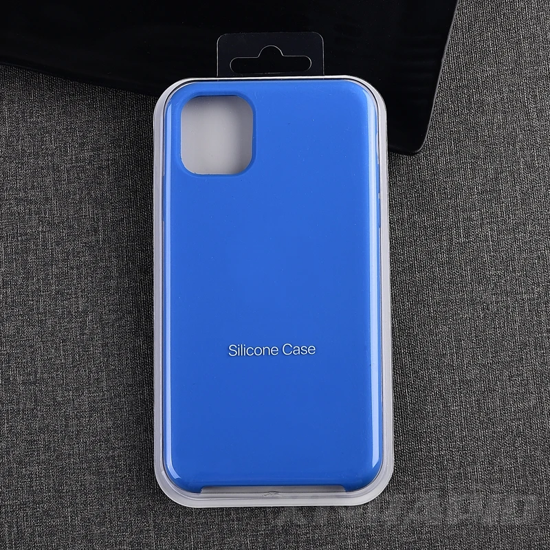 Официальный силиконовый чехол для телефона для Apple iPhone 11 Pro Max чехол для iPhone XR X XS Max 7 8 6 6s Plus с логотипом задняя крышка - Цвет: Royal Blue
