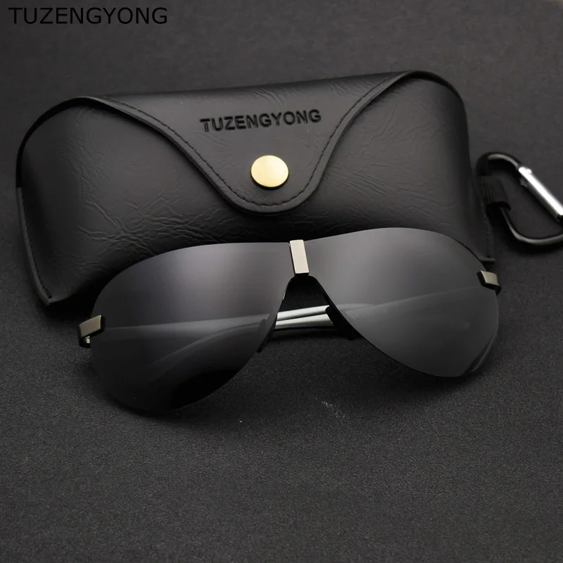 Солнцезащитные очки без оправы Мужские поляризационные для вождения из