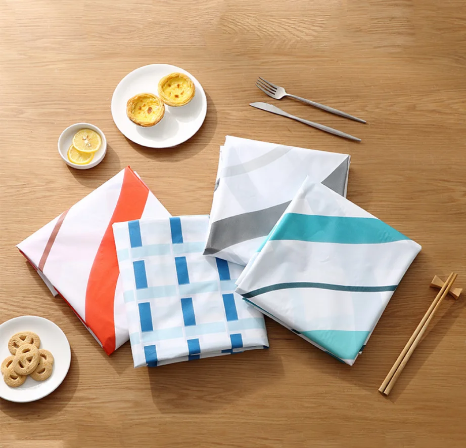 Скандинавском стиле с принтом в полоску PEVA скатерть масло-непромокаемая