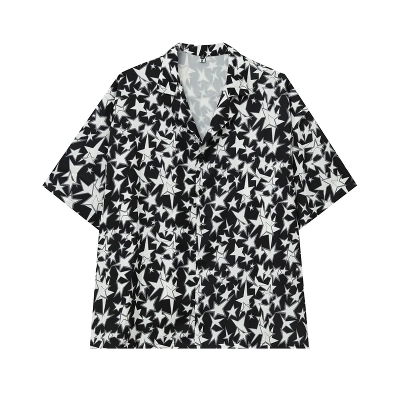 

Summer new product i five-pointed star full print design shirt men's lazy style short-sleeved shirt M6-H-M8039