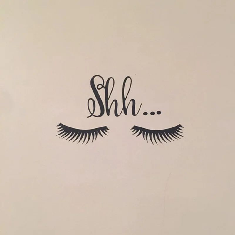 Стикер на стену девушки милые красивые глаза Шаблон ресниц Наклейка для