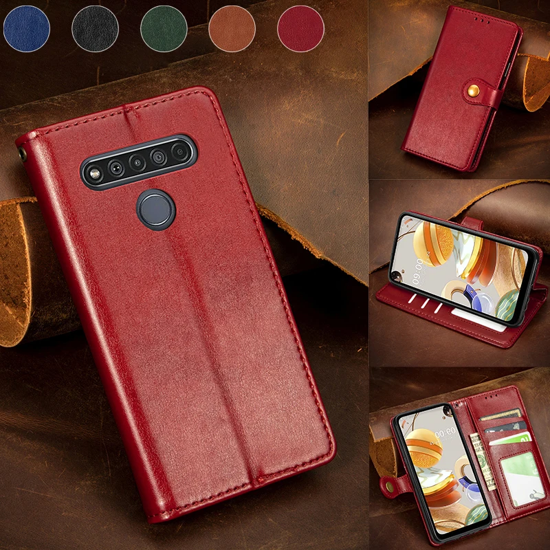 

Waterproof Round Buckle Leather Case For LG K61 K50 K40 K30 K20 S W30 W10 Stylo5 Style3 L-41A Plain Simple Fashion Phone Cases