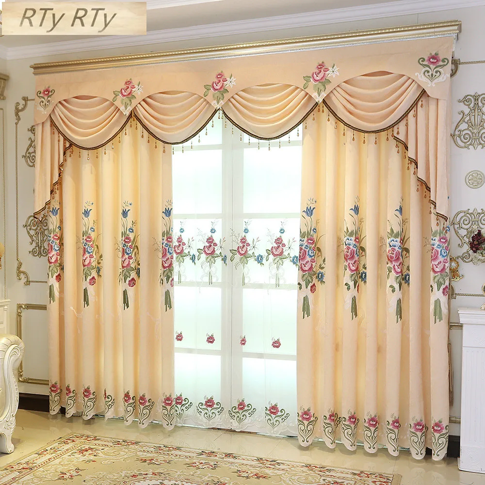 Затенение занавески s для гостиной столовой спальни шенилл вышитые ткань