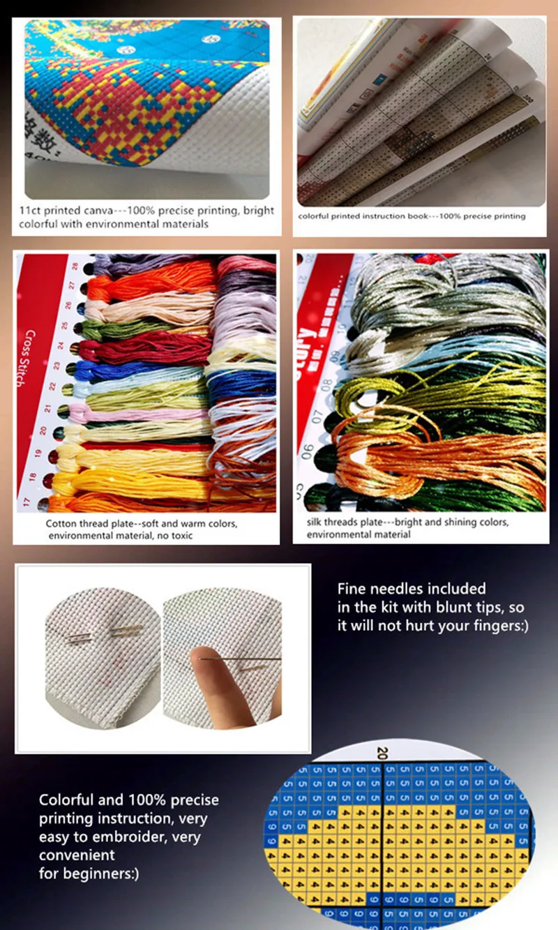 Набор для вышивки сделай сам крестиком с цветами и розами 11CT точная печать DMC