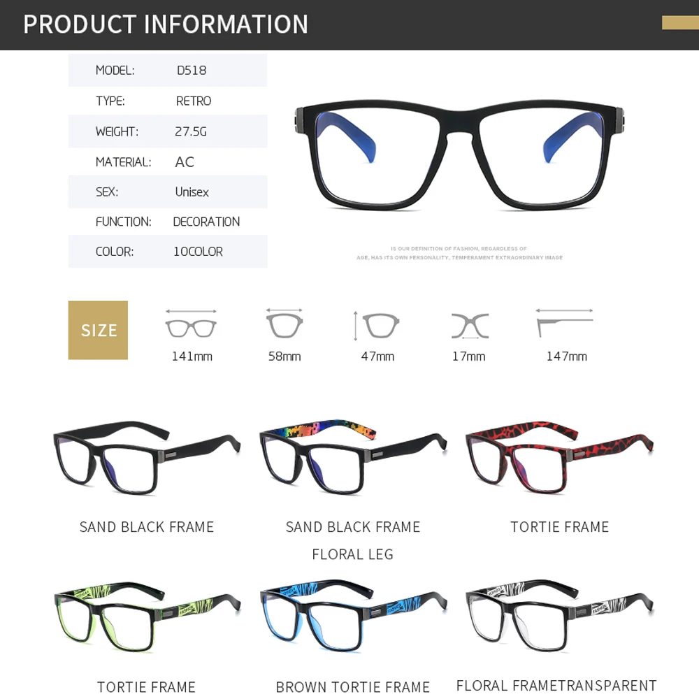 

LongKeeper Anti Blue Light Glasses Frame For Men Women Clear Lens Computer Gaming Eyeglasses Black Square Eyewear Spectacles