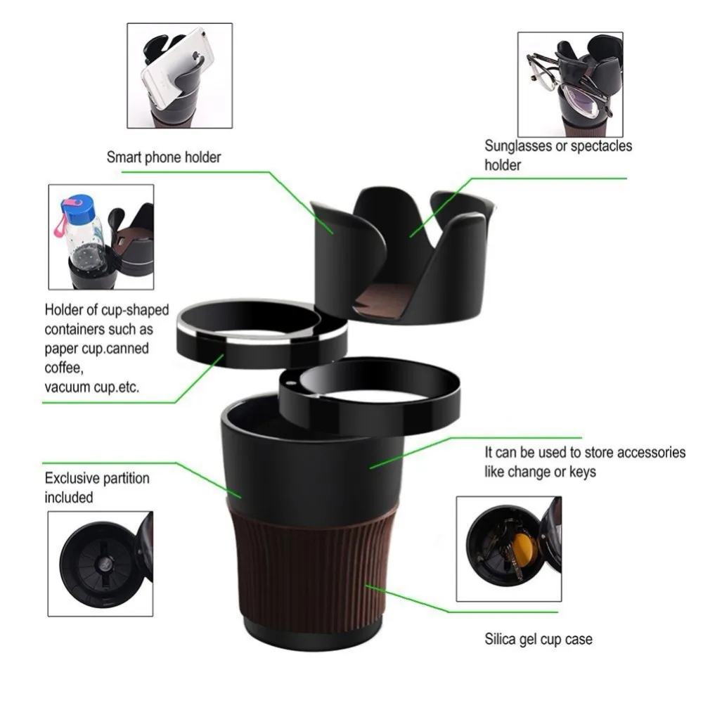 

Multifunction Cup Holder Rotatable Convient Design Mobile Phone Drink Sunglasses Holder Drink Holder Bottle