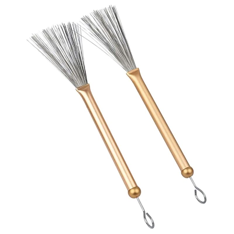 

1 Pair Drum Brushes,Retractable Drum Wire Brushes,Drum Sticks Brush With Comfortable Aluminum Handles Gift For Drummers