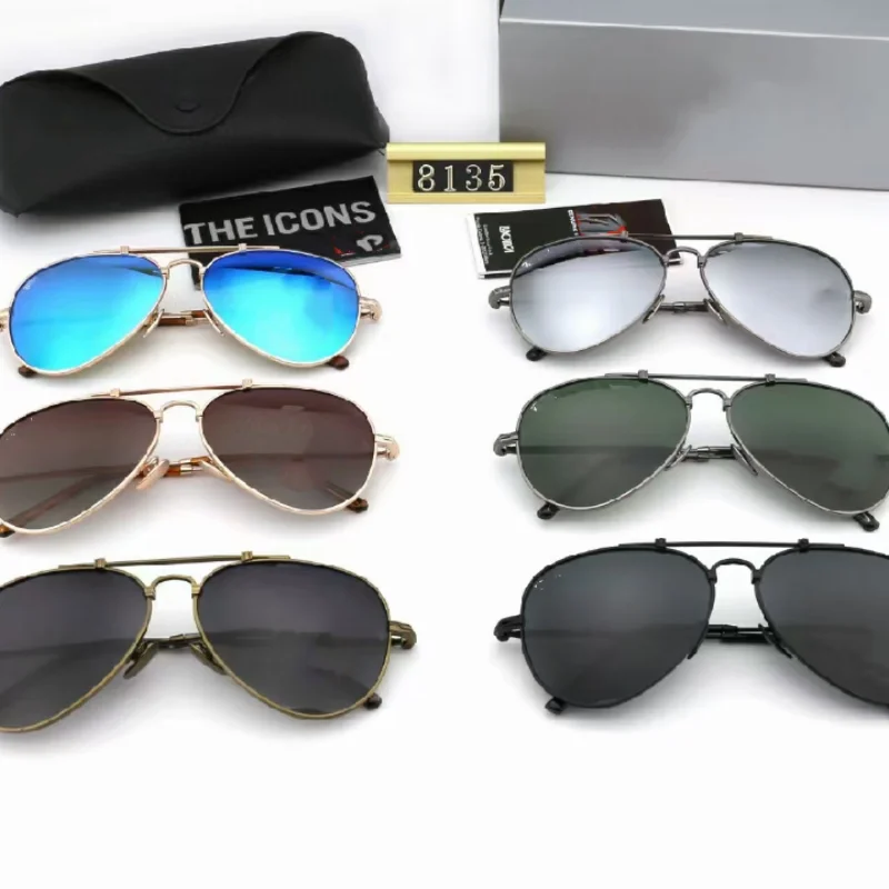 

R8135 Polarized Sunglasses Men Retro Sunglasses Driving Sunglasses Man Pilot Style Luxury Brand UV400 Top Top Quality