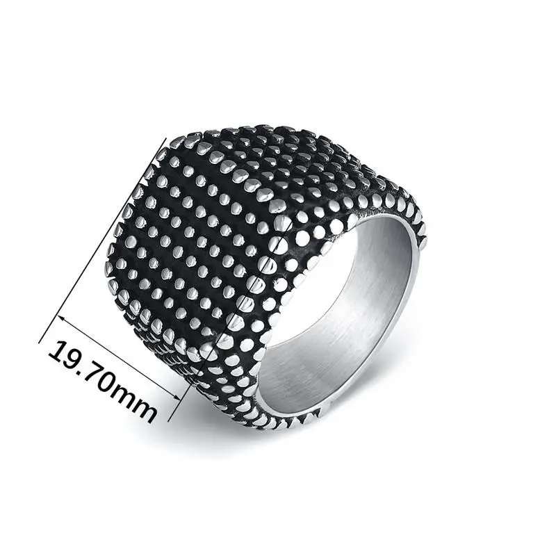 

Jiayiqi Vintage Black Square Ring New Brand Men Width Signet Punctiform Geometric Finger Rings Punk Male Jewelry Gift Size 7-13
