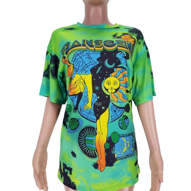 

Print Aestheti Loose T Shirt for Women Sweatshirt Summer Trendy Plus Size Short Sleeve Tops Lounge Wear Home Clothes