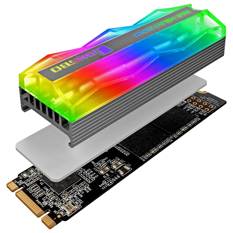 Радиатор JONSBO M.2 SSD твердотельный накопитель радиатор цветной 5 В 3 контакта A RGB MOBO