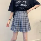 Женская клетчатая юбка с высокой талией, милая Студенческая плиссированная мини-юбка для девочек-подростков, лето 2021