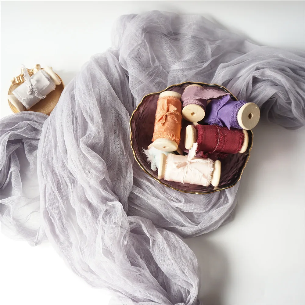 3mts/ПК фон для фотосъемки складчатый ткань марлевая косынка-платок одежда свадьбы