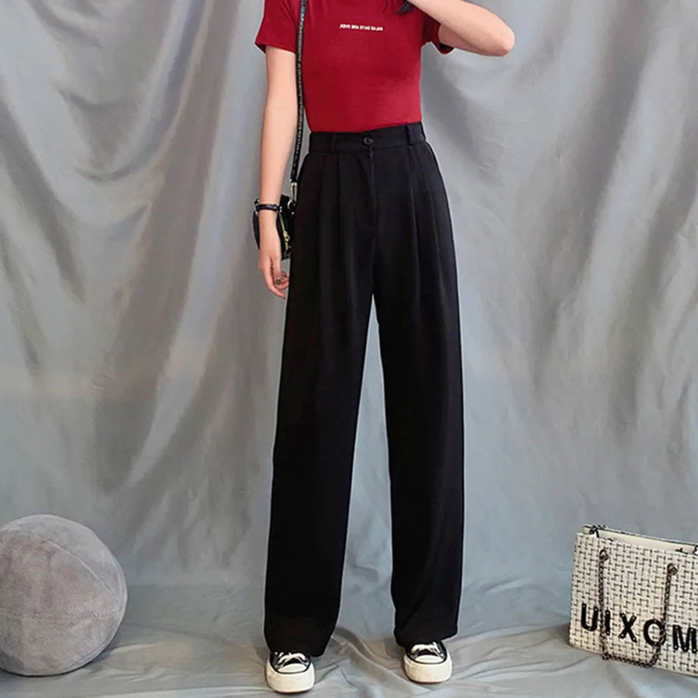 

Wide-leg Pants Women's Autumn And Winter High-waist Straight-leg Suit New Korean Drape Loose And Thin Mopping Trousers Slim