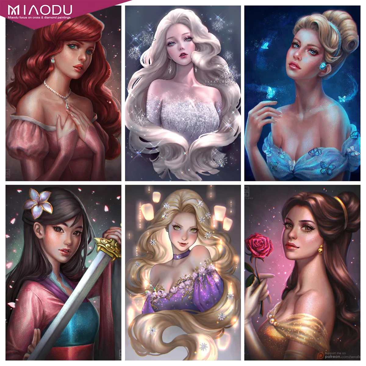 

5D Diy Diamond Painting Fantasy Disney Cartoon Princess Embroidery Cross Stitch Handicraft Art Mosaic Full Drill Home Decor Gift