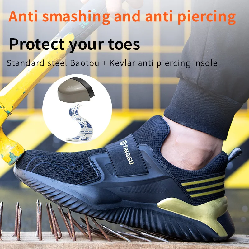 Work Safety Shoes Anti-smashing Steel Toe Puncture Working Boots Lightweight Non-slip Waterproof Fashion Sneakers For Men Women images - 6