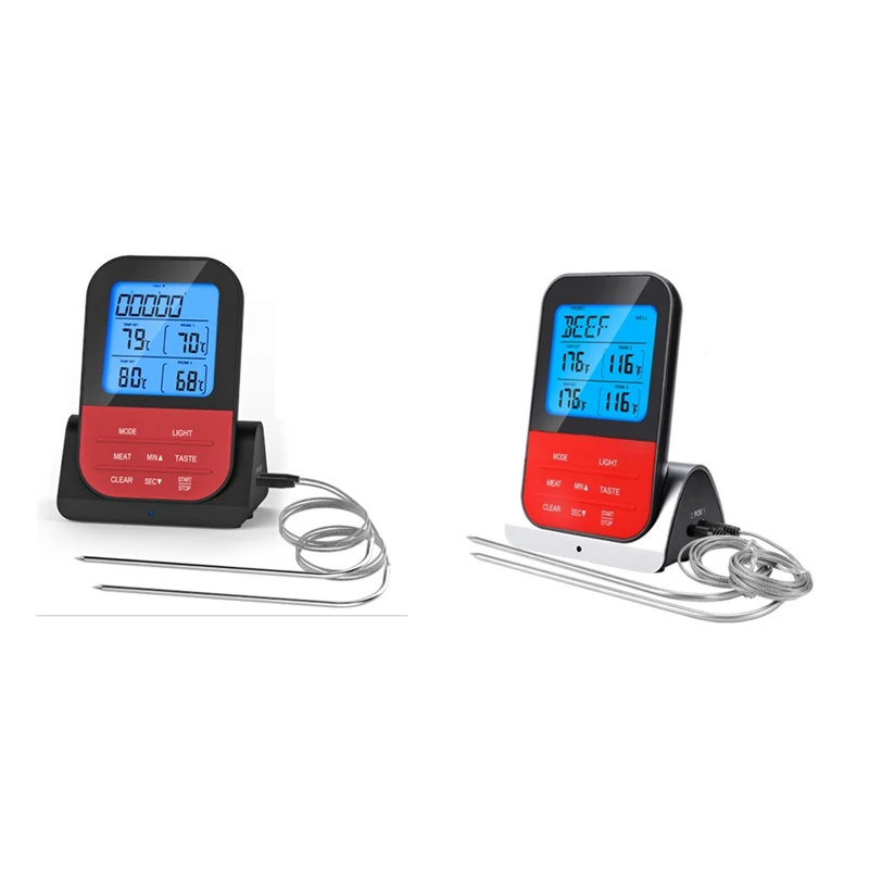 

Wireless Waterproof BBQ Thermometer Digital Cooking Meat Food Oven Grilling Thermometer With Timer