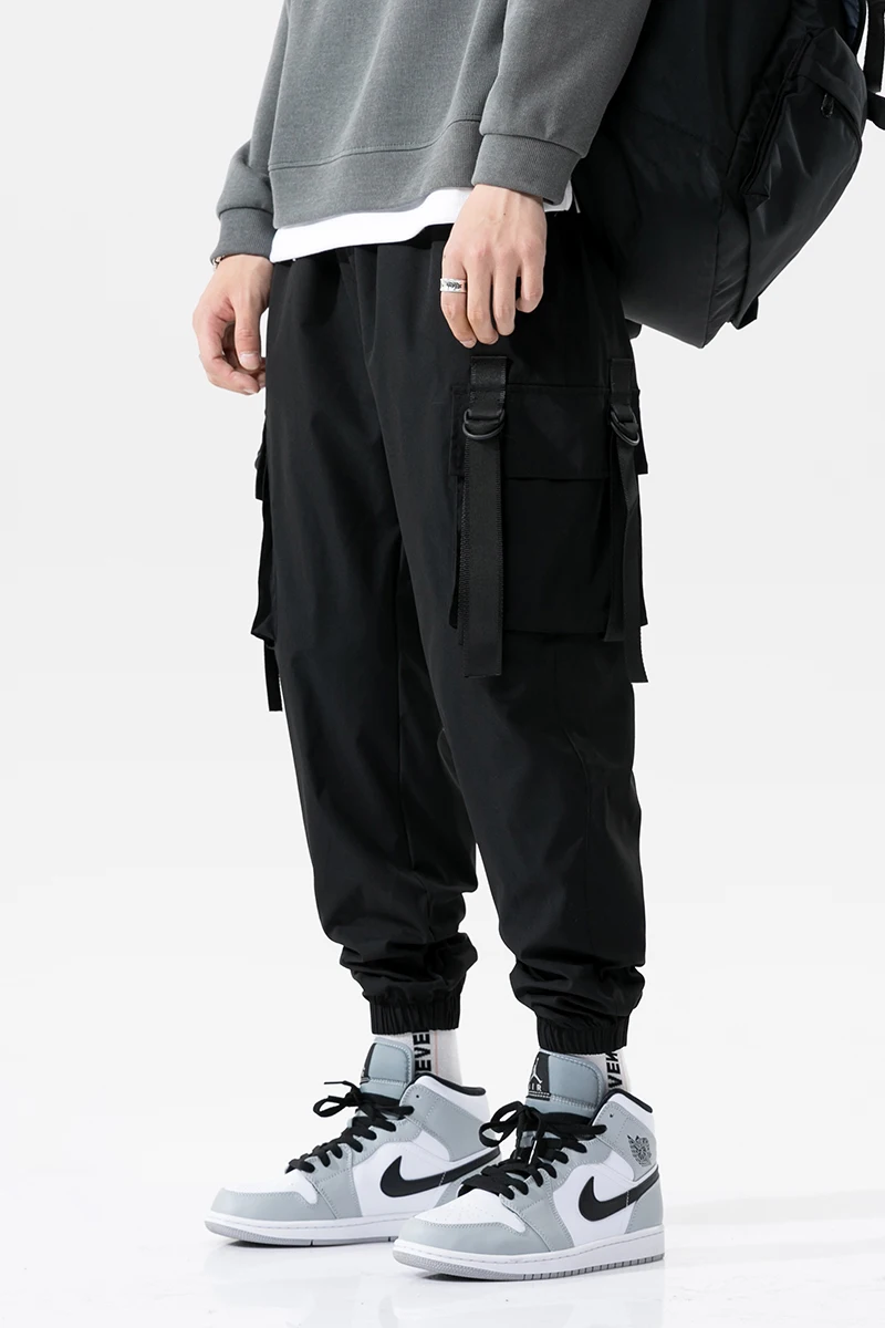 

New Brand Cargo Pants Hip Hop Boys Multi-pocket Elastic Waist Harem Pant Men Streetwear Punk Trousers Jogger Men Tactical Pants
