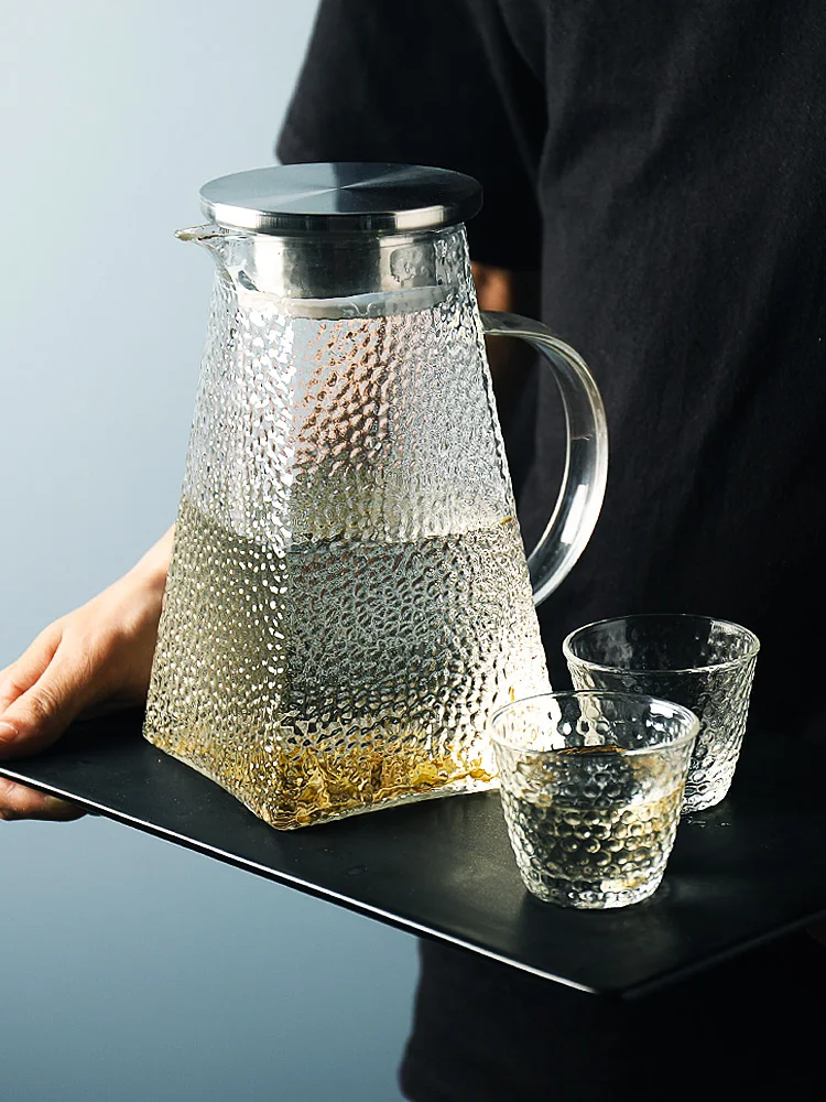 Стеклянный кувшин для воды Hammer термостойкий чайник большой емкости ручка сока