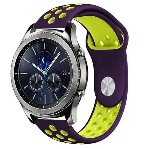 purple green Gear S3 Frontier ремешок для спортивных часов для samsung Galaxy watch 46 мм 42 мм ремешок 22 мм 20 мм силиконовый ремешок amazfit bip браслет аксессуары - Цвет ремешка: purple green