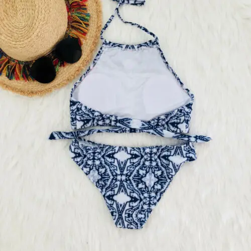 

Women Swimming Two Piece Bikini Set Ladies Summer Sexy Push Up Padded Swimwear Floral Printing Swimsuit Bathing Suit Beachwear