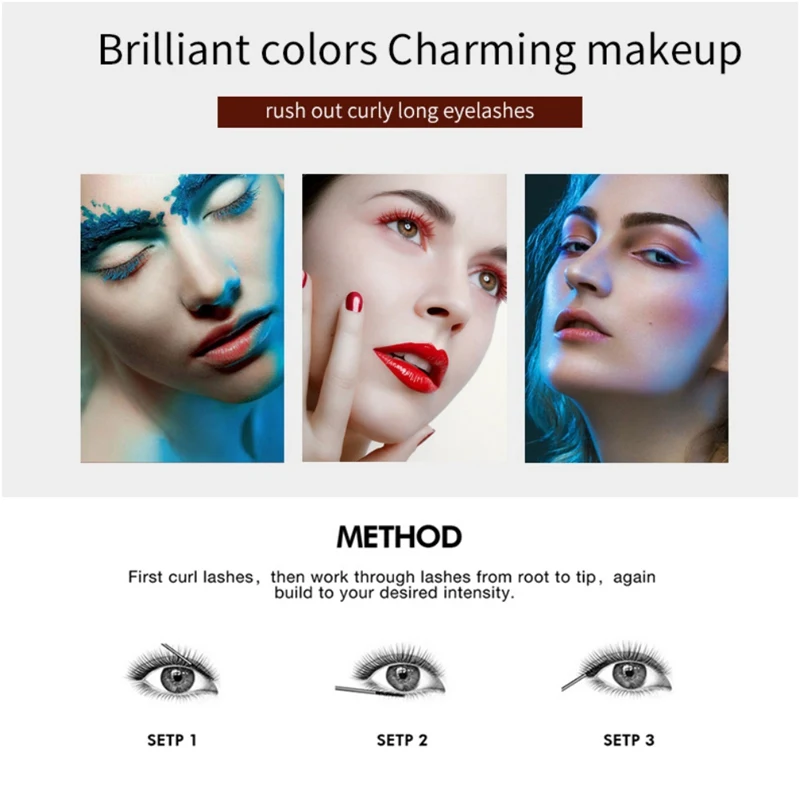 5 Colors Mascara Eyes Colored Blue Red Black Lengthen Eyelashes Blind Ship |