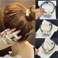 misananryne new korean women hair accessories imitation pearl hair ropes acrylic elastic rubber band for girl fashion hair ties