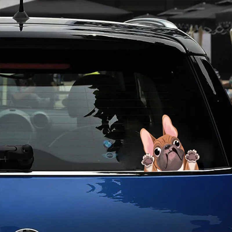 

Car stickers Accessories French Bulldog Dog Vinyl Stickers Car Decals Cartoon English Bulldog Funny Auto Decals Dog car
