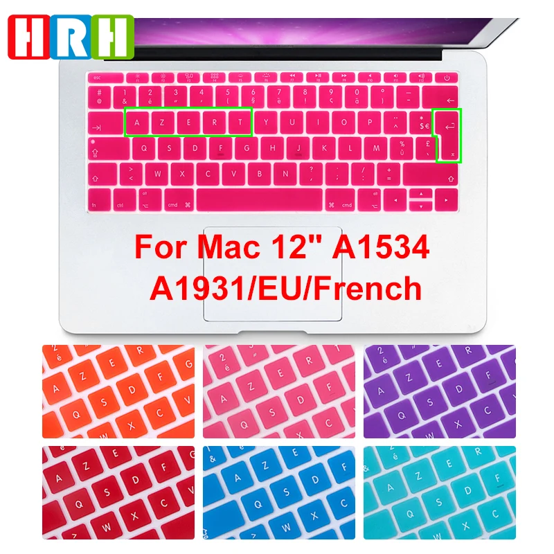 HRH AZERTY французский Великобритания Силиконовый чехол для клавиатуры кожи MacBook New Pro