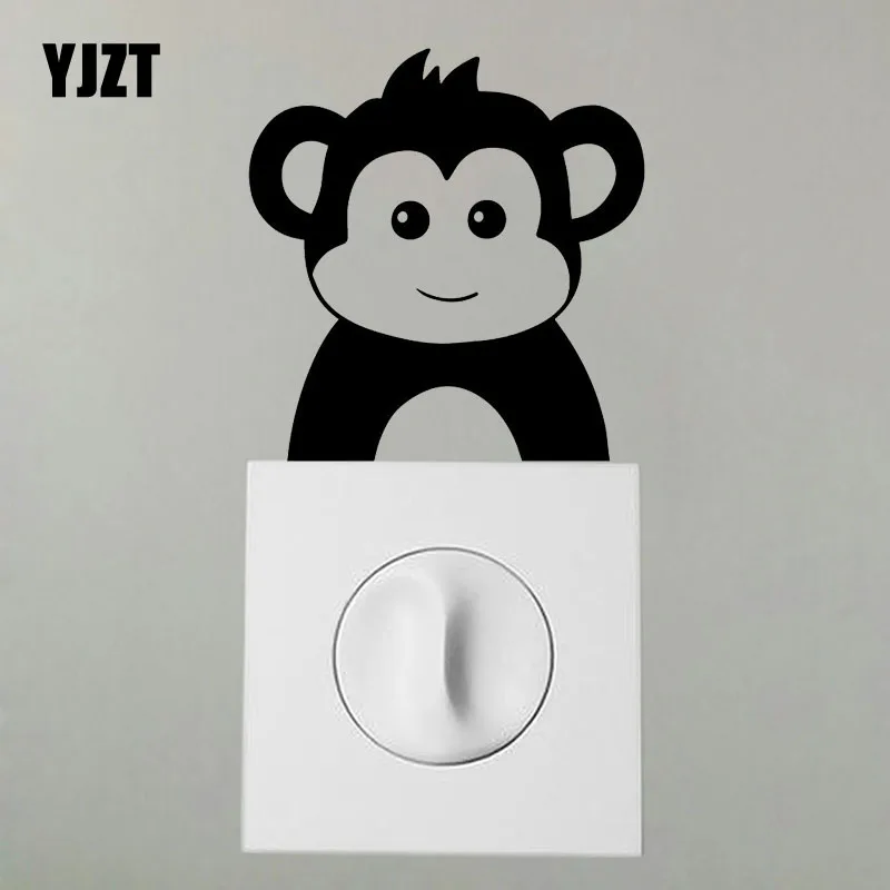 

YJZT топы-футболки с короткими рукавами с мультяшными обезьянками Декор в гостиную настенный стикер для выключателя виниловые наклейки в вид...