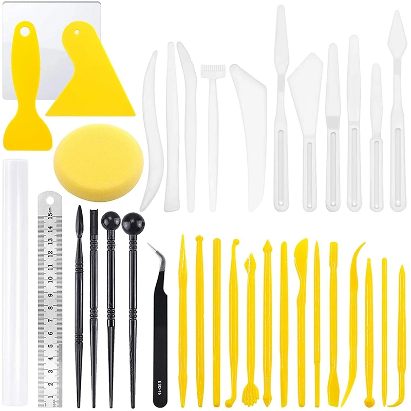 

36Pcs Polymer Clay Tools Kit Ceramic Pottery Modeling Clay Sculpting Tools Great Gifts for DIY Craft