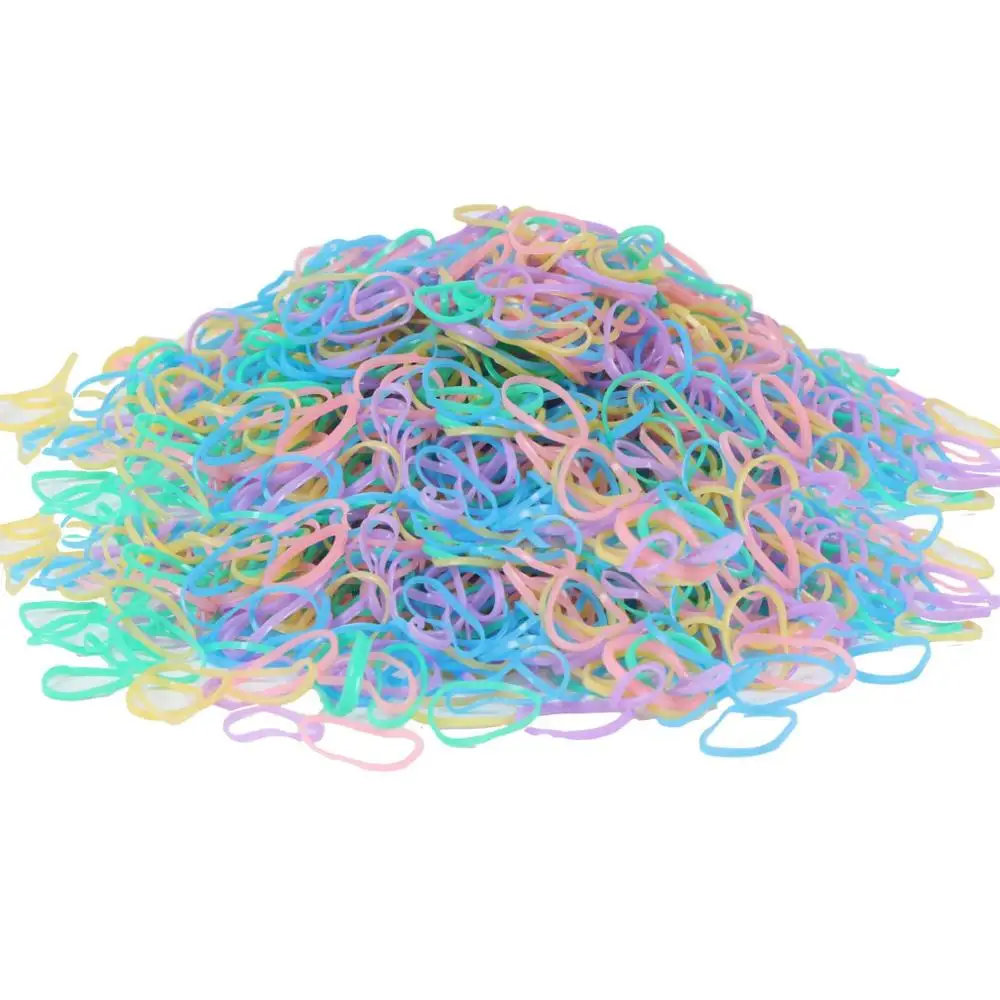 200/1000 шт милые цветные кольца для девочек Одноразовые эластичные резинки волос